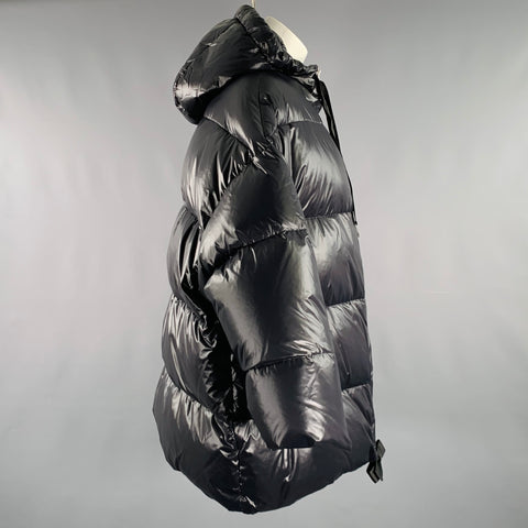 STAND STUDIO Size S -Adeline- Black Nylon Quilted Hooded Coat