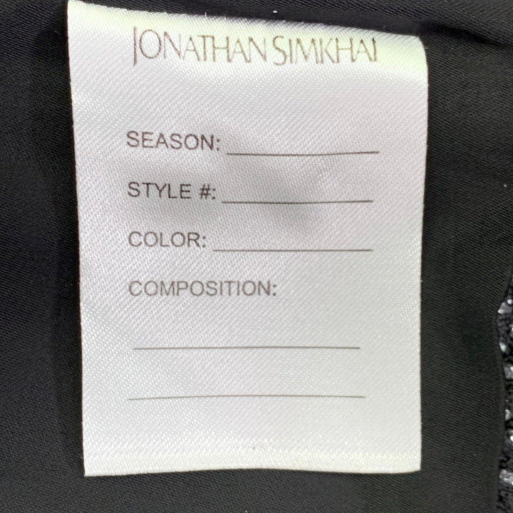 JONATHAN SIMKHAI Size M Black Silver Glittered Cropped Jacket Blazer