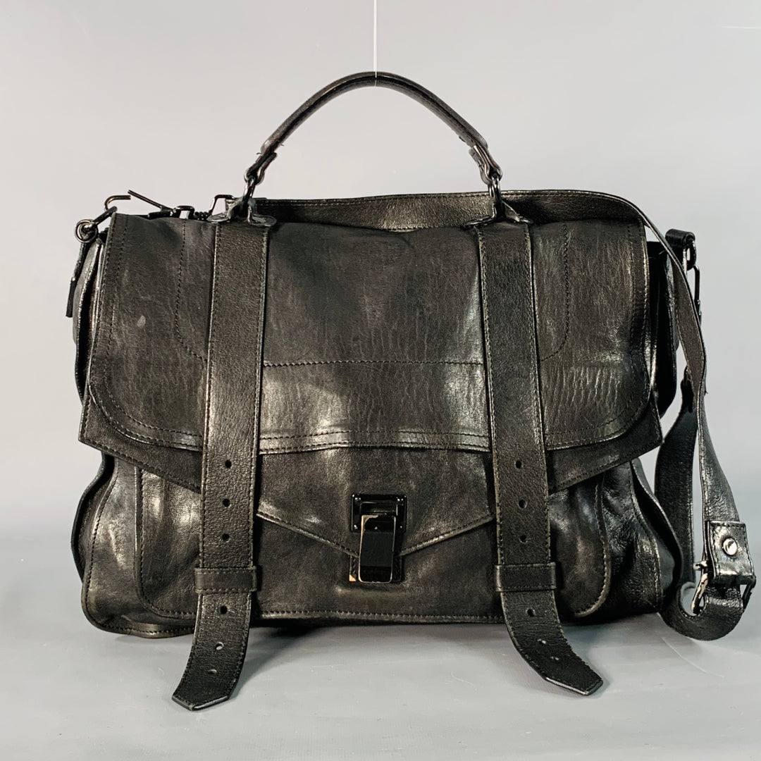 PROENZA SCHOULER PS1 Medium Black Leather Satchel Handbag