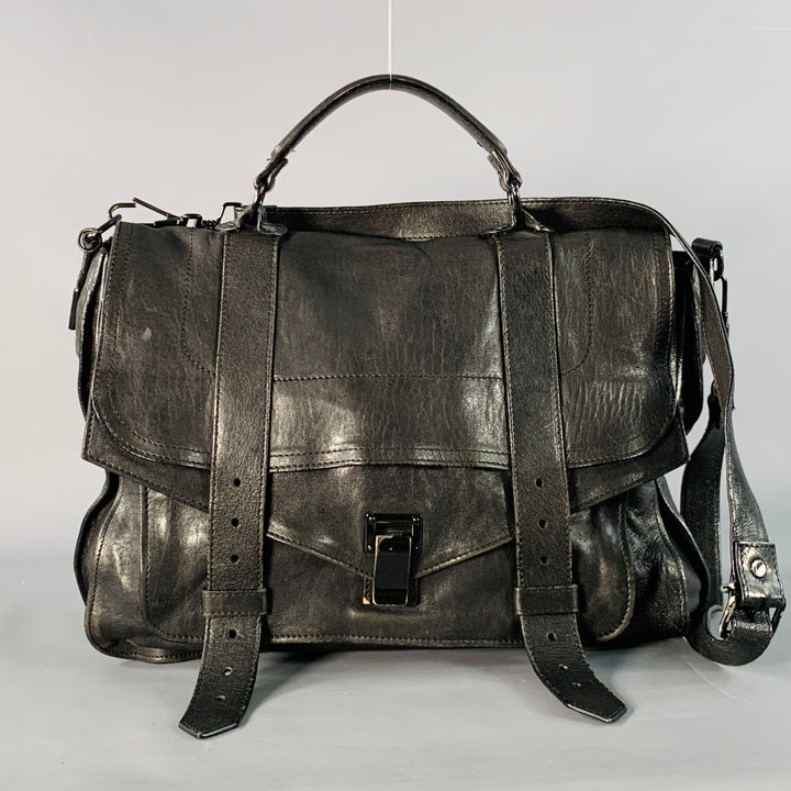 PROENZA SCHOULER PS1 Medium Black Leather Satchel Handbag
