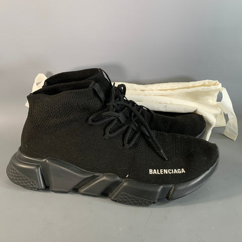 BALENCIAGA Size 12 Black Mesh Runner Sneakers