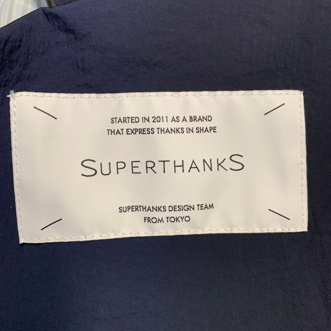 SUPERTHANKS Size M Navy Nylon Single Breasted Buttoned Jacket