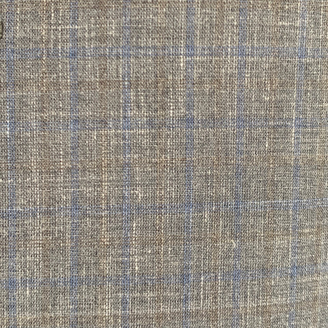 JOHN VARVATOS Size 42 Grey Blue Wool Linen Single Breasted Suit