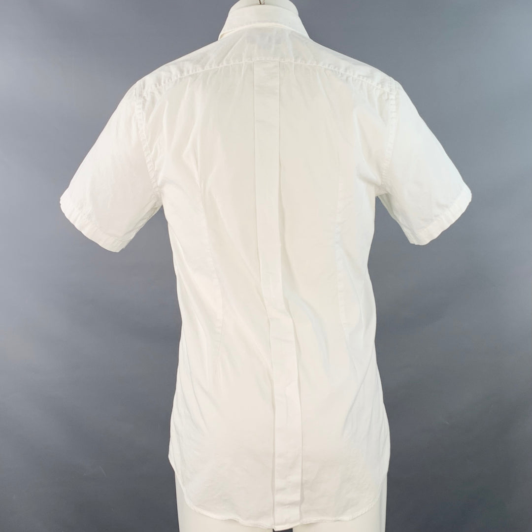 DOLCE & GABBANA GOLD Size M White Point Collar Short Sleeve Shirt  Sui  Generis Designer Consignment