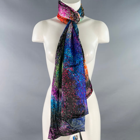 ART BY DUFF Living Colour Multi Color Print Silk Scarf Shawl