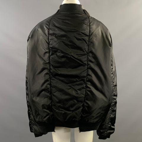 VETEMENTS FW2017 Size XXXXL Black Orange Polyamide Bomber Jacket