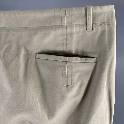 JIL SANDER Size 38 Khaki Cotton Flat Front Casual Pants