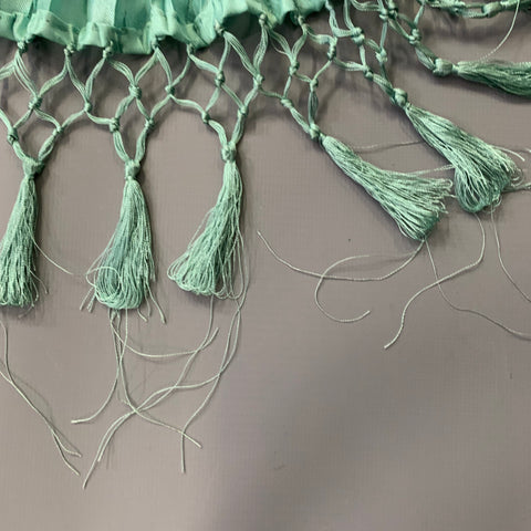 Écharpe plissée froissée à franges bleu VINTAGE