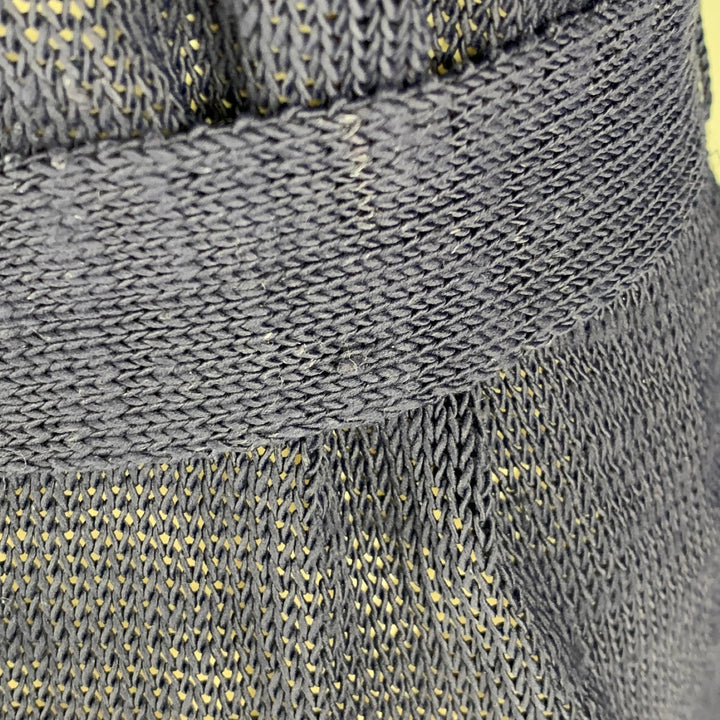 DRIES VAN NOTEN Size M Navy Knit Linen Blend Buttoned Cardigan