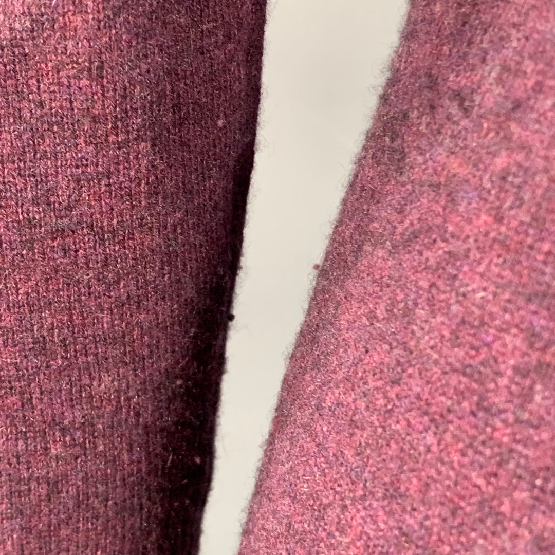 FORTE Size XS Purple Maroon Melange Cashmere V-Neck Mini Sweater Dress