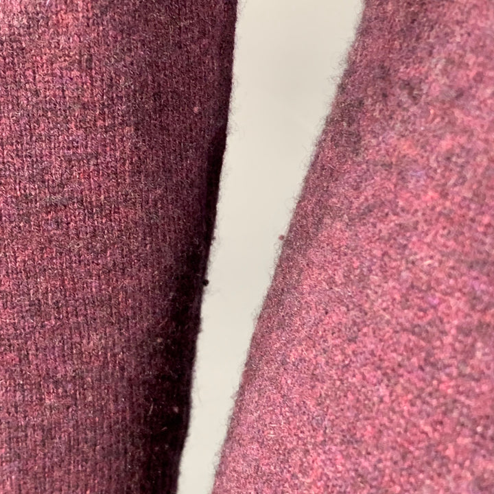 FORTE Size XS Purple Maroon Melange Cashmere V-Neck Mini Sweater Dress