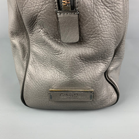CALVIN KLEIN COLLECTION Grey Leather Travel Bag