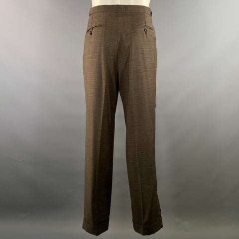 RALPH LAUREN Chest Size 38 Dark brown Wool Double Breasted 30 31 Suit