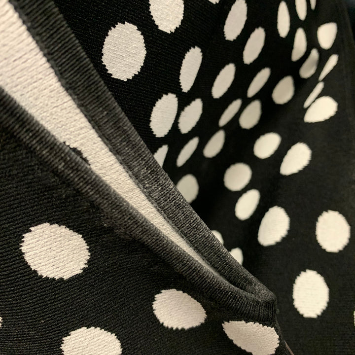 CAROLINA HERRERA Size M Black White Viscose Blend Polka Dot A-Line Dress