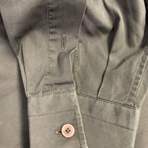 LANVIN Size 40 Black Cotton Spread Collar Long Sleeve Shirt