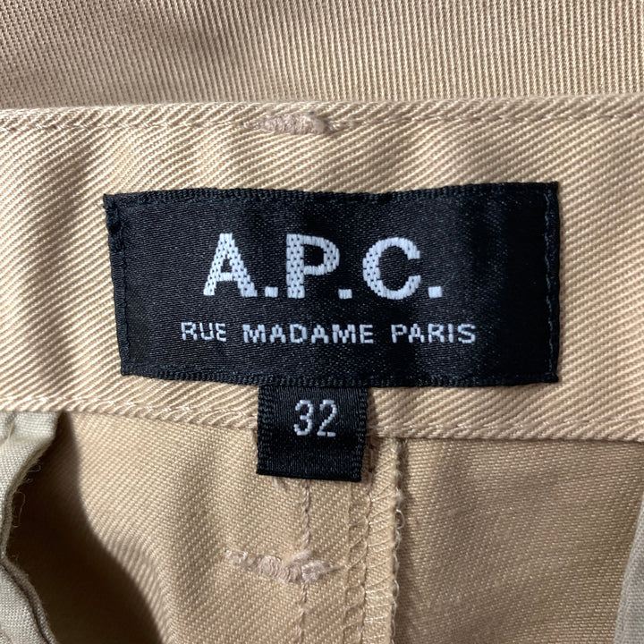 APC Size 34 Khaki Cotton Straight Chino Pants