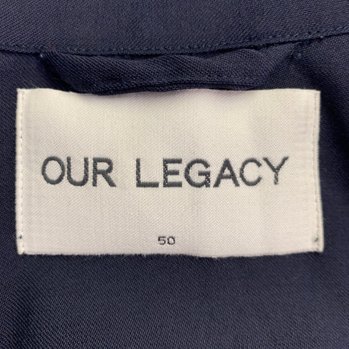 OUR LEGACY Size 40 Navy Virgin Wool Two Pockets Long Sleeve Shirt