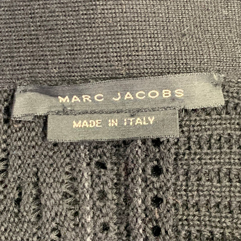 MARC JACOBS Cardigan boutonné en maille de laine et coton noir Taille M