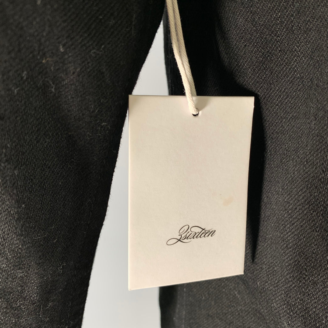 3SIXTEEN Size L Black Solid Denim Selvedge Jacket