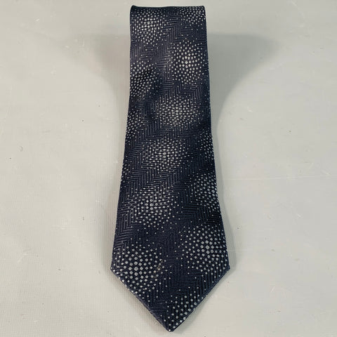 GIORGIO ARMANI One Size Black Grey Dots Silk Tie