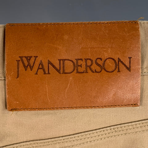 JW ANDERSON Size 40 Tan Cotton Tapered Flat Front Zip Fly Casual Pants