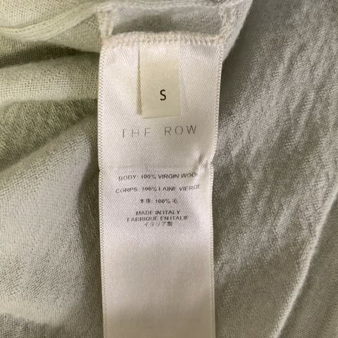 THE ROW Size S Green Mint Knit Virgin Wool Pull On Short Sleeve Shirt