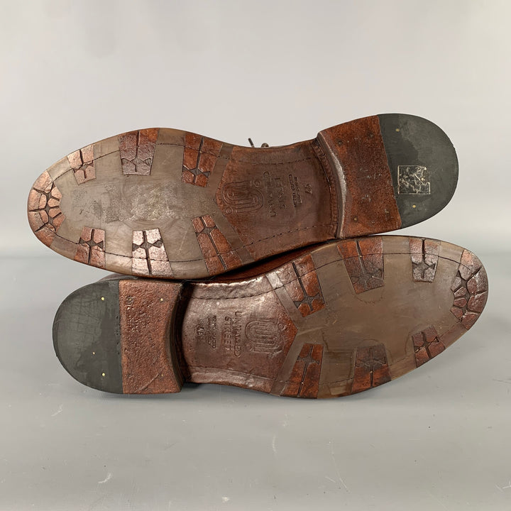 UNTAMED STREET Size 12 Brown Distressed Leather Lace Up Boots