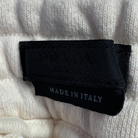 PRADA Size M Beige Cotton Sweatpants Drawstring Athletic Shorts