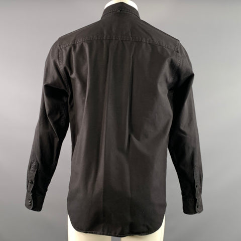 CARHARTT Size M Black Embroidery Cotton Button Down Long Sleeve Shirt