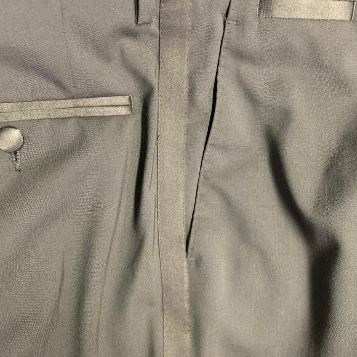 DOLCE & GABBANA Size 38 Black Wool Blend Peak Lapel Tuxedo