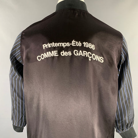COMME des GARCONS Size S Black Cupro Buttoned Coat