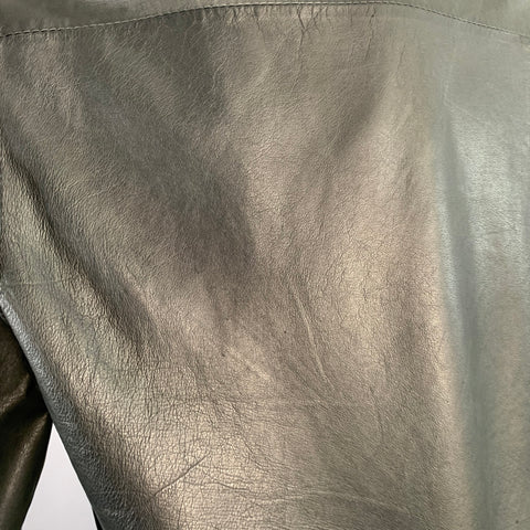 PRADA Size M Black Leather Zip Up Bomber Jacket