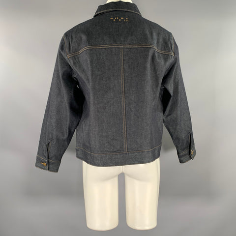 MUTIMER Size M Indigo Contrast Stitch Denim Trucker Jacket