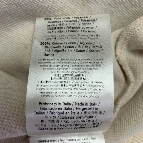 FENDI Size XL Khaki Terrycloth Cotton Blend Crew Neck Sweatshirt