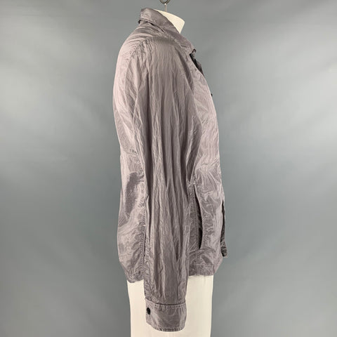 STONE ISLAND Taille L Veste zippée en polyamide métallisé gris
