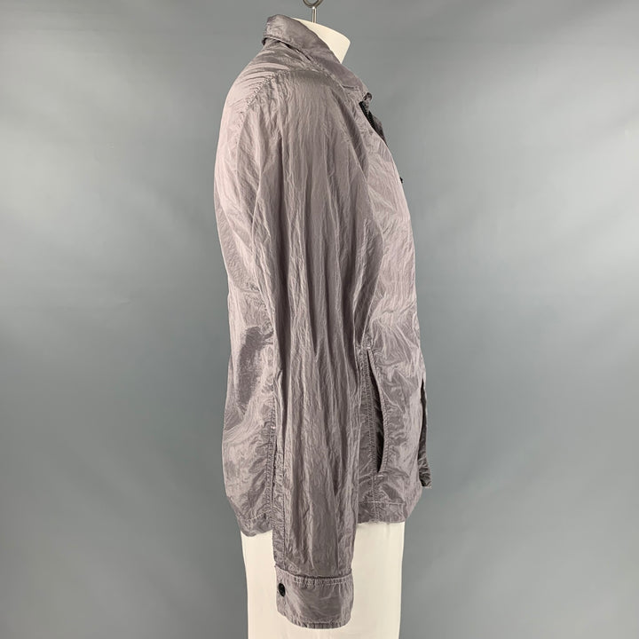 STONE ISLAND Taille L Veste zippée en polyamide métallisé gris