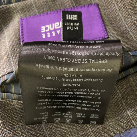 TED BAKER Chest Size 40 Grey Light Blue Tartan Wool Notch Lapel 34 31 Suit