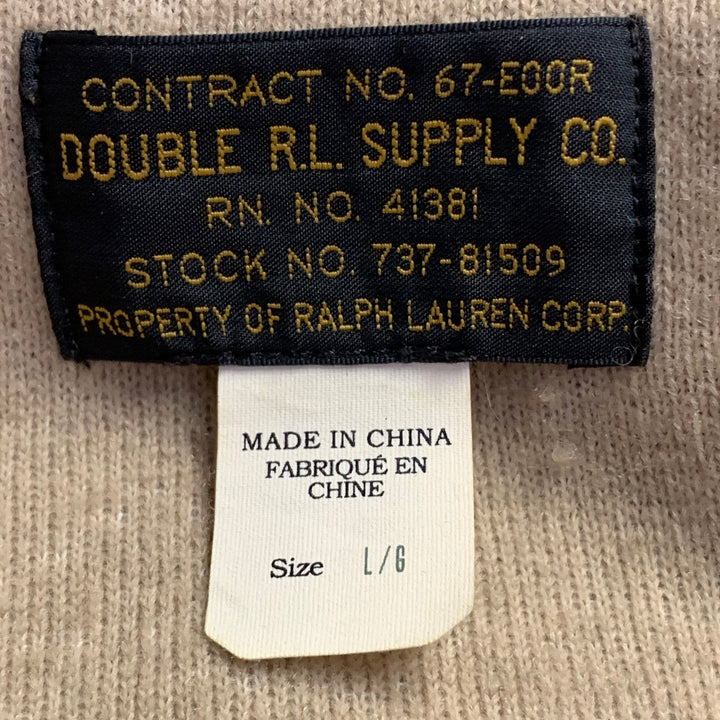 RRL by RALPH LAUREN Size L Tan Green Wool Blend One Pocket Sherpa Jacket