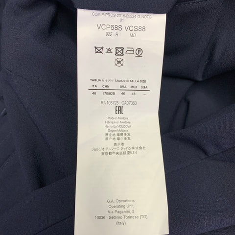 ARMANI COLLEZIONI Size 30 Navy Polyester Blend Zip Up Dress Pants