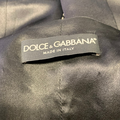 DOLCE & GABBANA Size M Black White Wool Blend Houndstooth Classic Vest