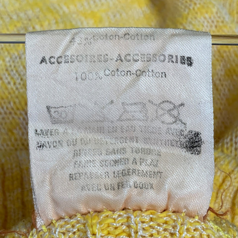 COURREGES Vintage Size S Yellow Cotton Blend Rib Knit Turtleneck Sleeveless Casual Top