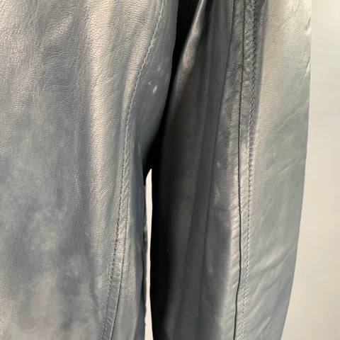 PORSCHE DESIGN Size L Grey Charcoal Leather Reversible Jacket
