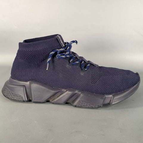 BALENCIAGA Navy Mesh Runner Sneakers