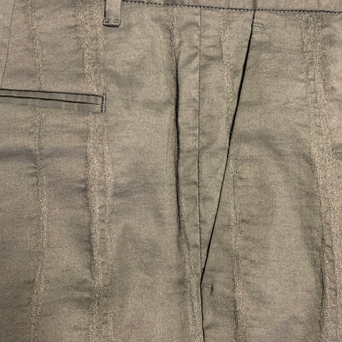 JOHN VARVATOS Size 32 Black Stripe Ramie Blend Flat Front Dress Pants