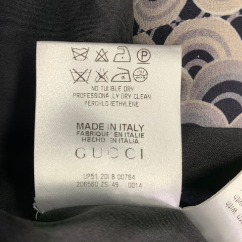 Robe plissée GUCCI en soie multicolore imprimé chinoiserie, taille 4