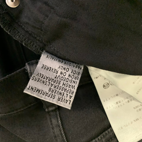 DIOR Size 34 Charcoal Solid Cotton Blend Slim Button Fly Jeans
