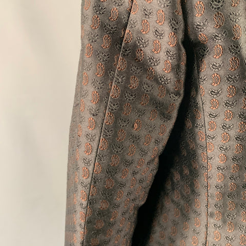 ETRO Size 44 Black Brown Paisley Silk Blend Jacquard Notch Lapel Sport Coat