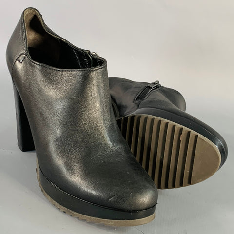 ROBERT CLERGERIE Size 6 Black Leather Side Zipper Platform Ankle Booties