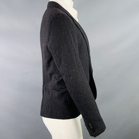 Veste de sport en laine et cachemire gris anthracite à un bouton, taille 38, VINTAGE