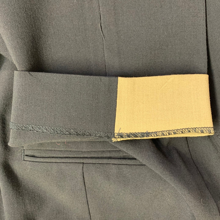 3.1 PHILLIP LIM Size 32 Navy Taupe Twill Viscose Blend Contrast Trim Dress Pants